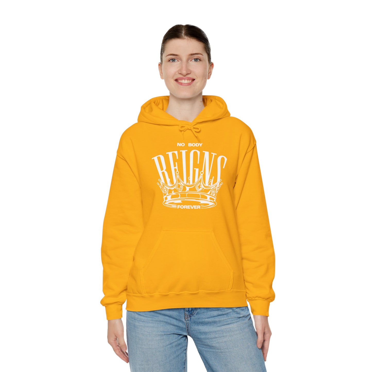 Sudadera con capucha No Body Reigns Forever (solo diseño frontal)